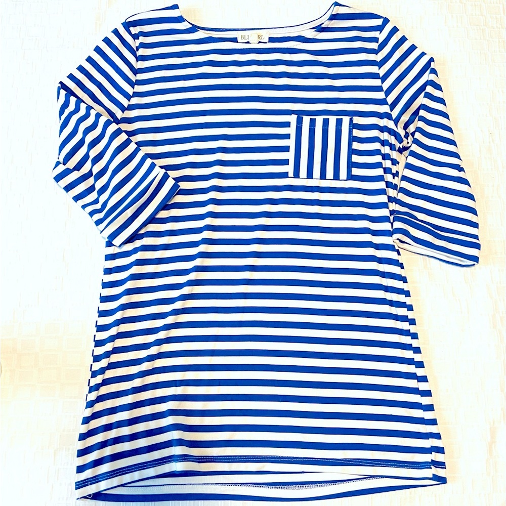 Blue + White Striped Shirt